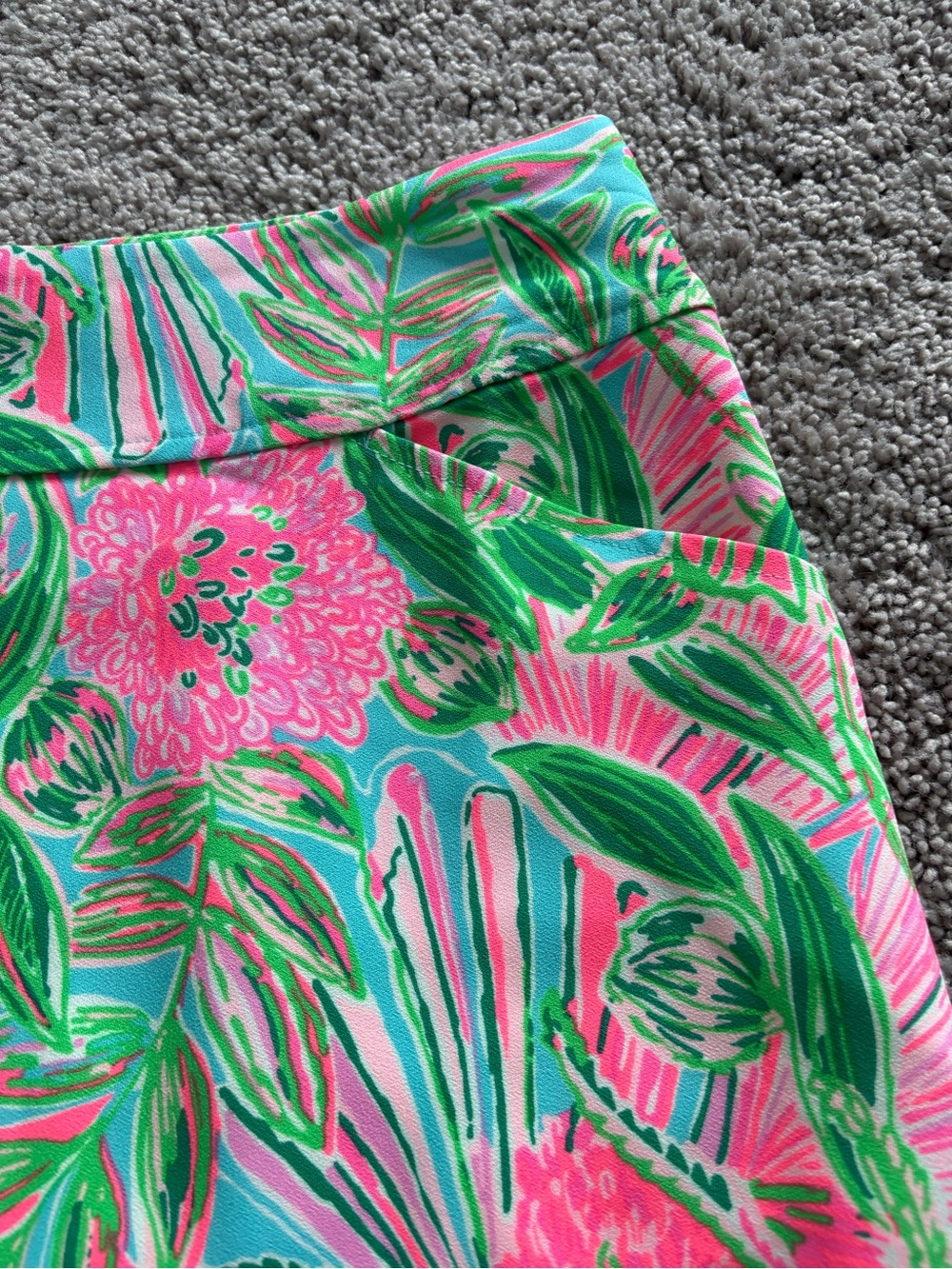 Lilly Pulitzer Pink and Green Floral Mini Skirt - Picture 4 of 6